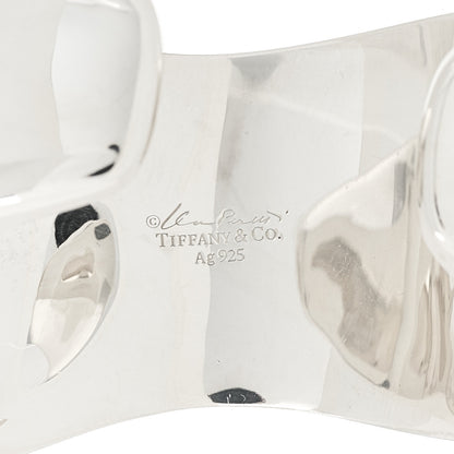 Tiffany Sterling Silver White Jade Small Elsa Peretti Left Wrist Bone Cuff Bracelet 3 of 4