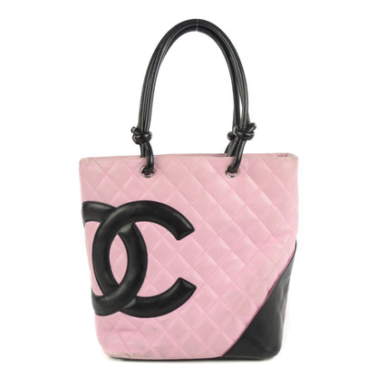 Chanel Calfskin Quilted Small Cambon Tote Pink Black 1 of 9