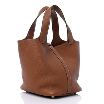 Hermes Taurillon Clemence Picotin Lock 18 PM Gold 3 of 10