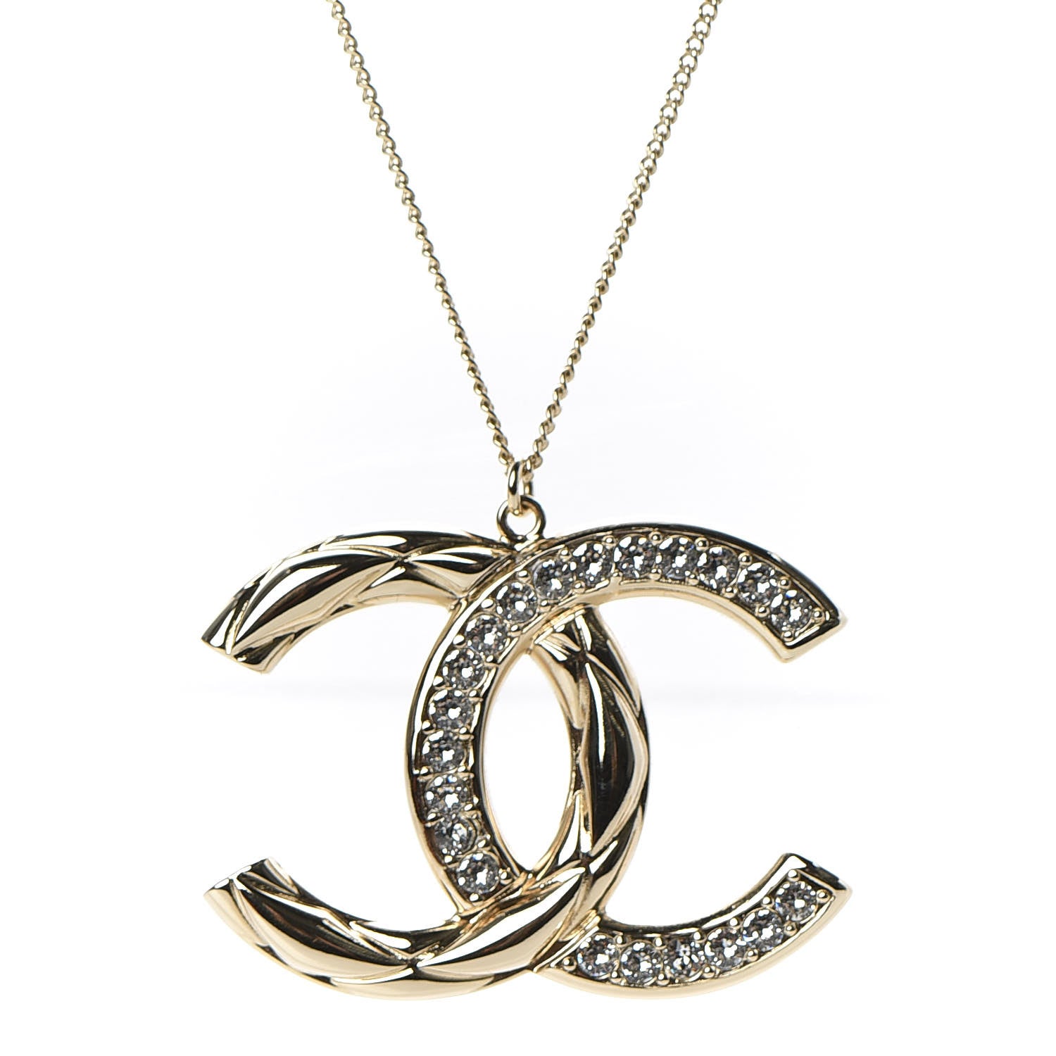 Chanel Metal Crystal 2.55 Bijoux CC Necklace Gold 3 of 5