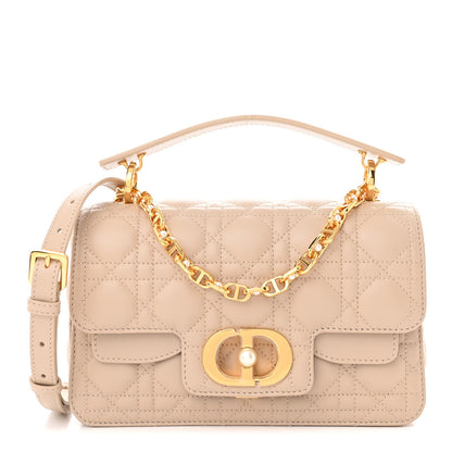 Christian Dior Lambskin Cannage Small Jolie Top Handle Bag Powder Beige 1 of 10