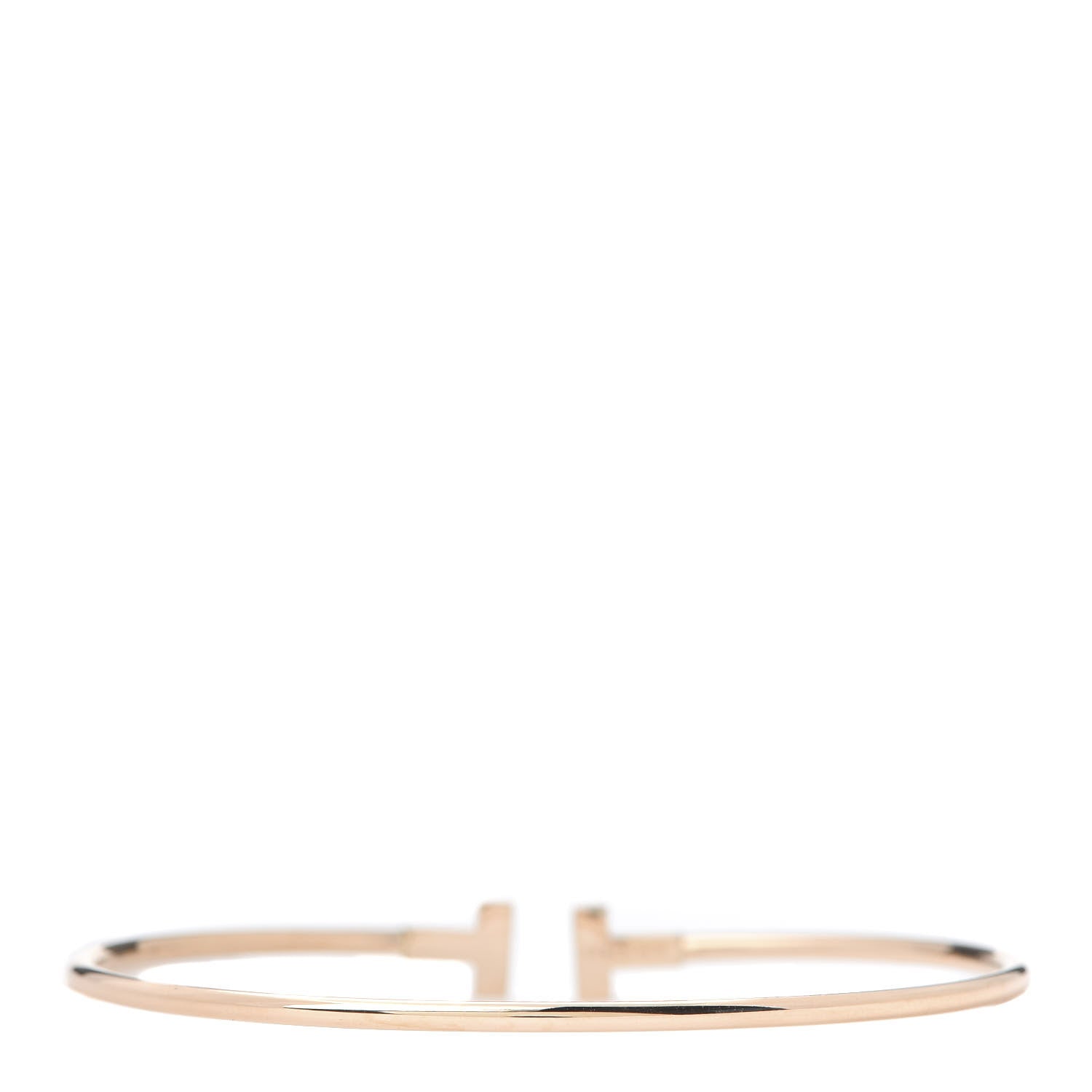 Tiffany 18K Rose Gold Narrow T Wire Bracelet 3 of 5