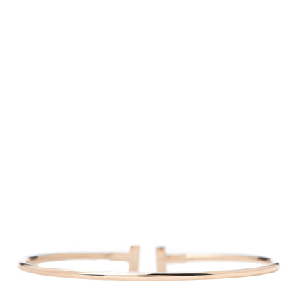 Tiffany 18K Rose Gold Narrow T Wire Bracelet 3 of 5