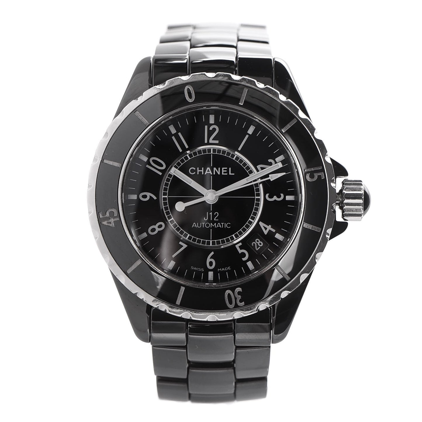 Stainless Steel Ceramic 38mm J12 Automatic Watch Black