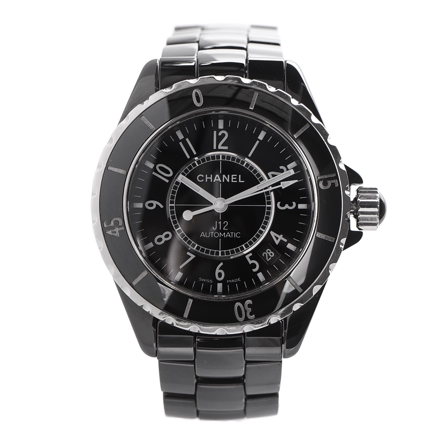 Chanel Stainless Steel Ceramic 38mm J12 Automatic Watch Black 1 of 6