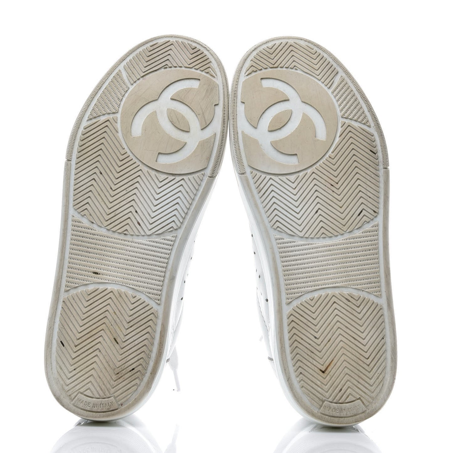 Calfskin Womens Logo Sneakers 36 White