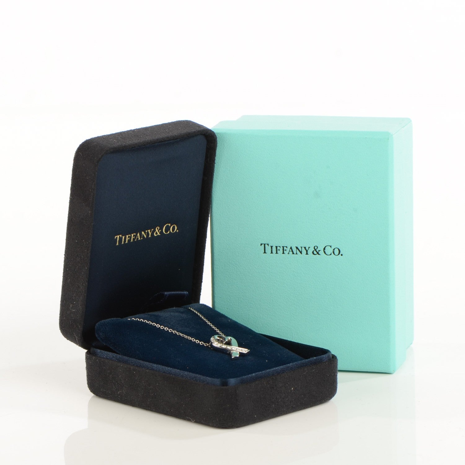 Tiffany 18K White Gold Diamond Paloma Picasso Loving Heart Necklace 2 of 6