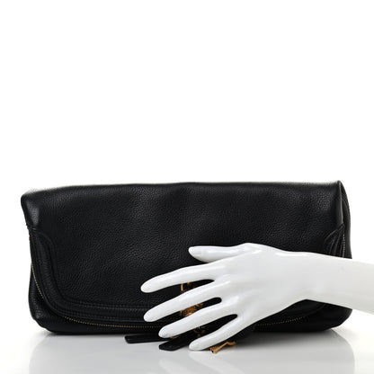 Alexander McQueen Grainy Calfskin Padlock Skull Clutch Black 2 of 7