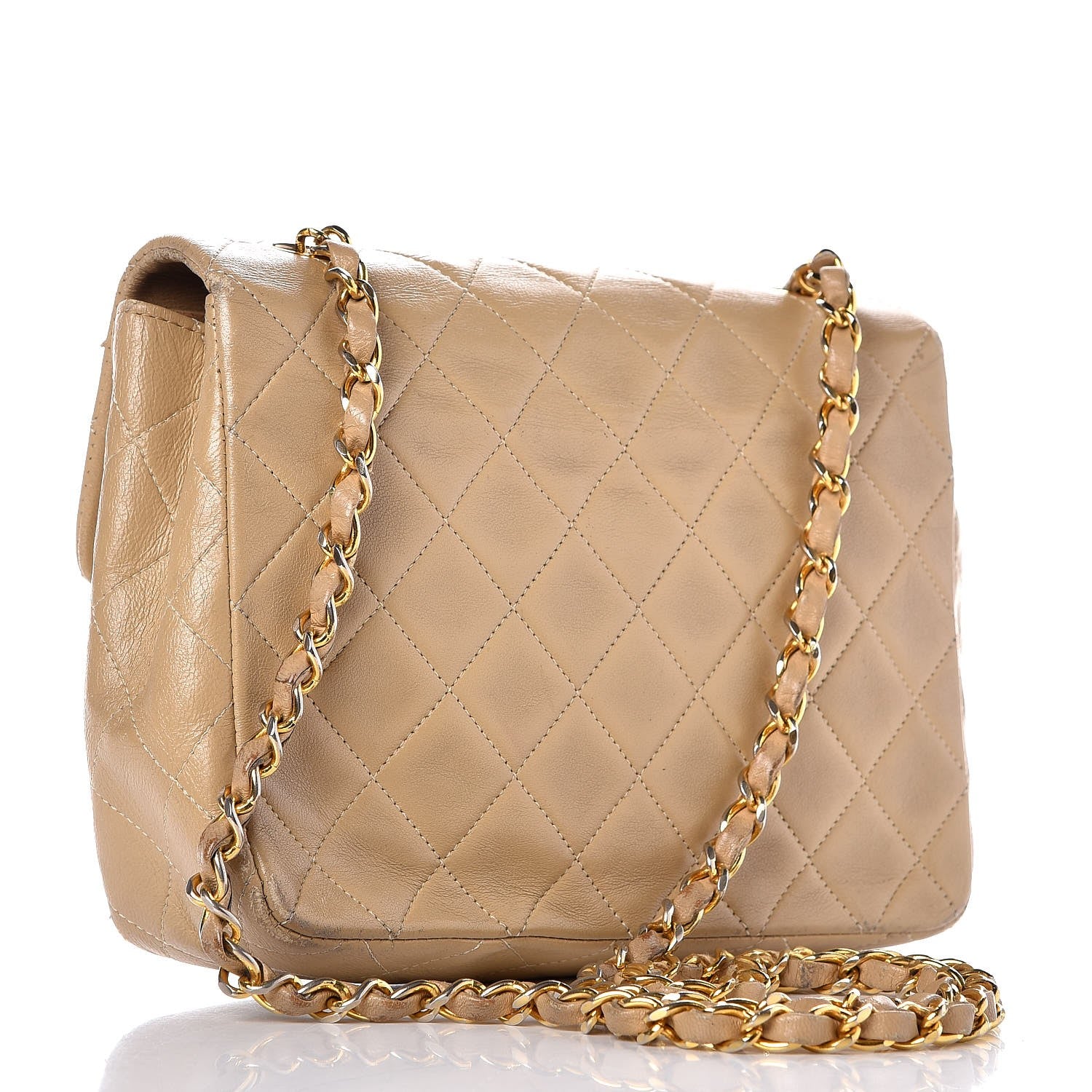 Chanel Lambskin Quilted Small Single Flap Beige 3 of 25