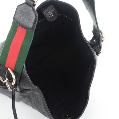 Gucci Pebbled Calfskin Medium Heritage Shoulder Bag Black 5 of 7