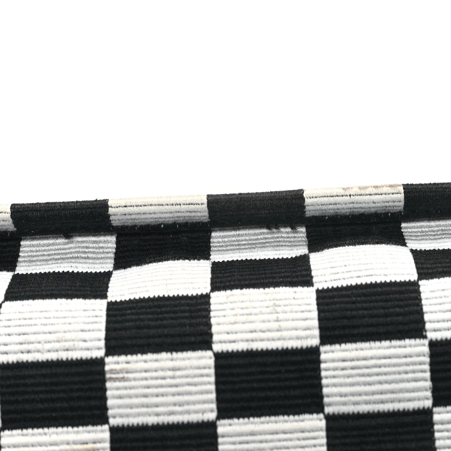 Christian Dior Canvas Embroidered Checkered Book Tote Black White 13 of 14