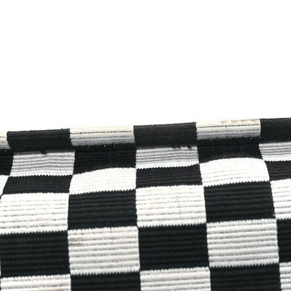Christian Dior Canvas Embroidered Checkered Book Tote Black White 13 of 14