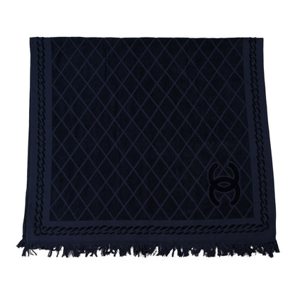 Chanel Terry Cotton CC Beach Towel Blue 3 of 6