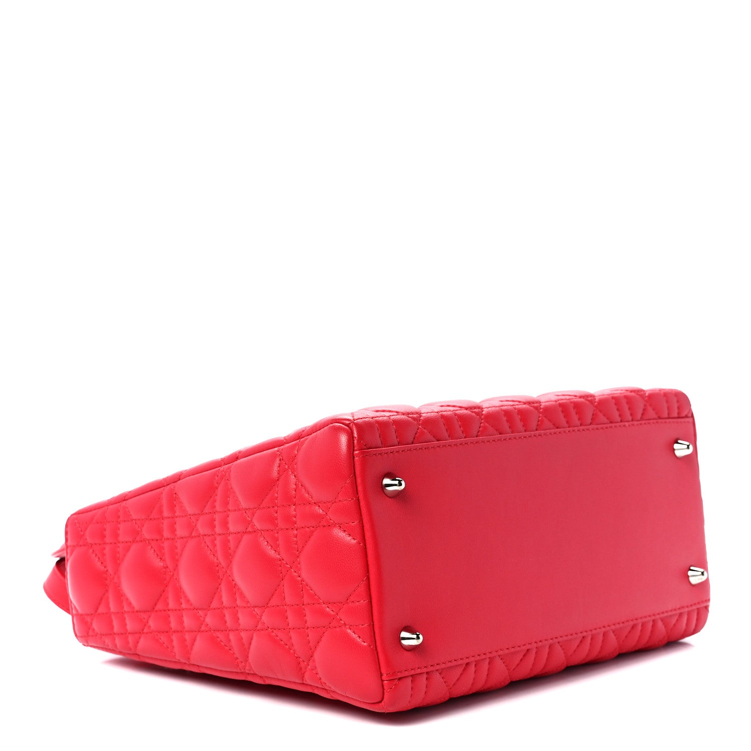 Christian Dior Lambskin Cannage Medium Lady Dior Red 4 of 11