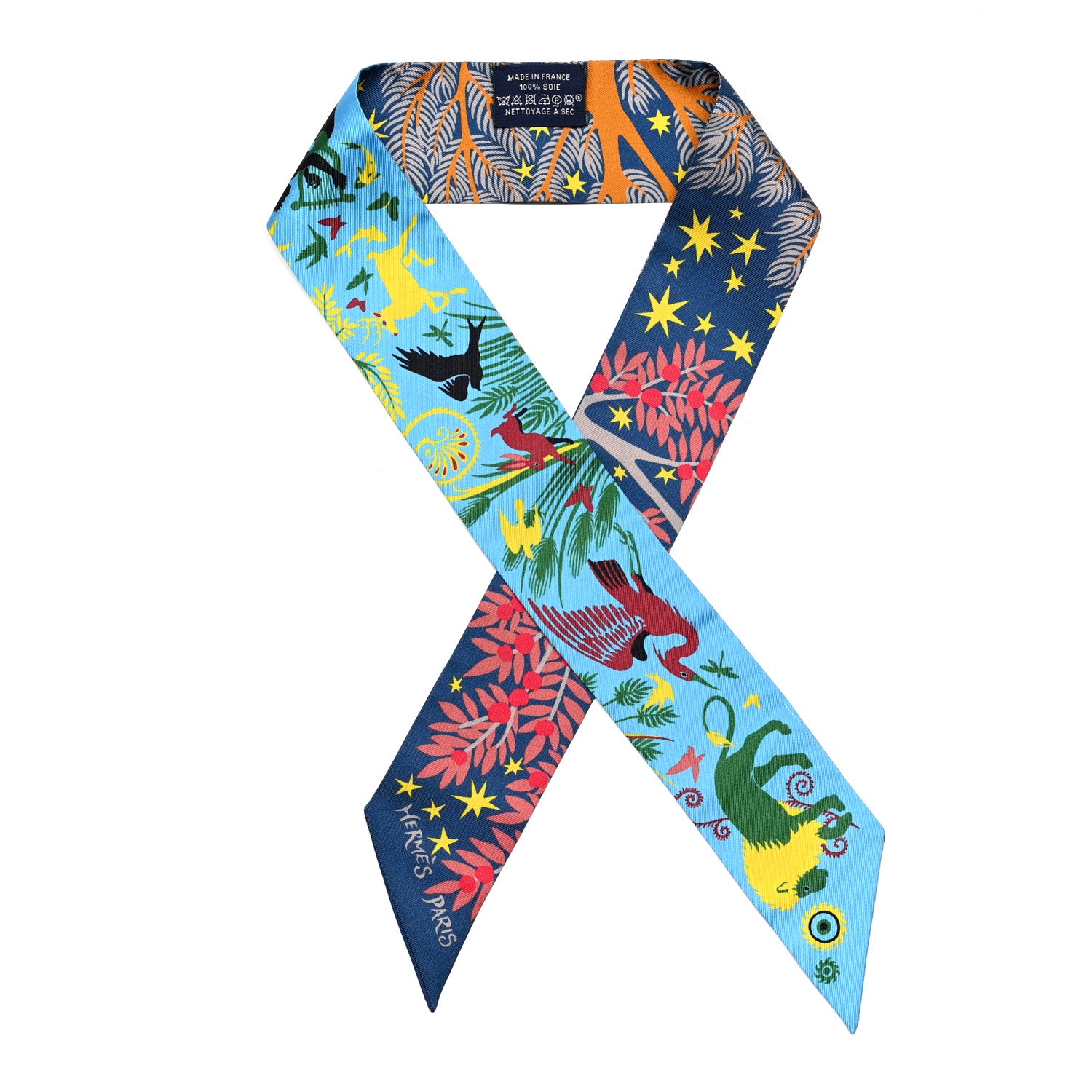 Hermes Silk Le Charme D Orphee Marine Bleu Azur Jaune 1 of 6