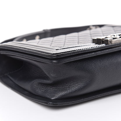 Chanel Goatskin Quilted Patent Medium Duo Boy Flap Black 8 of 13