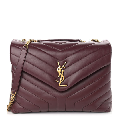 Saint Laurent Calfskin Y Quilted Monogram Medium Loulou Chain Satchel Palissandre 1 of 15