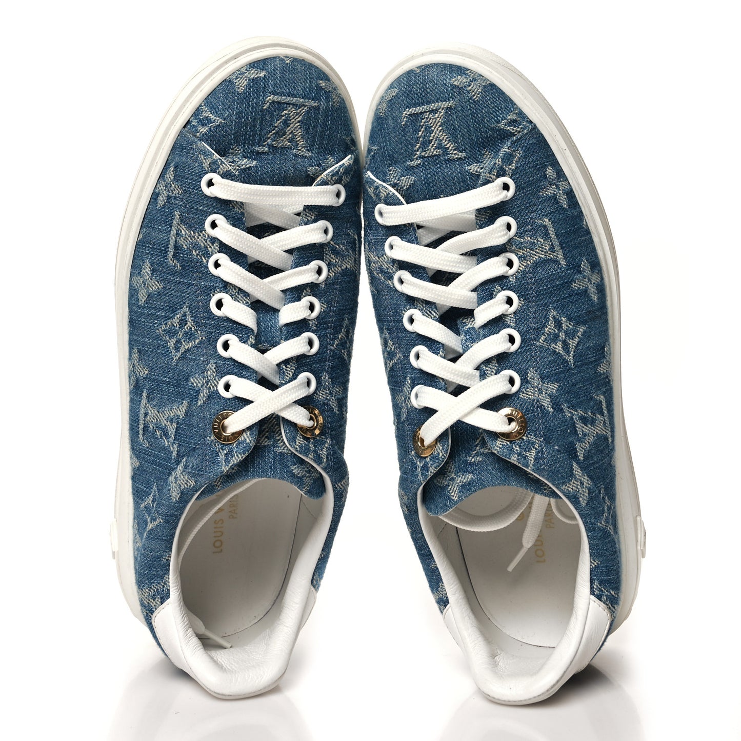 Denim Monogram Time Out Sneakers 38.5