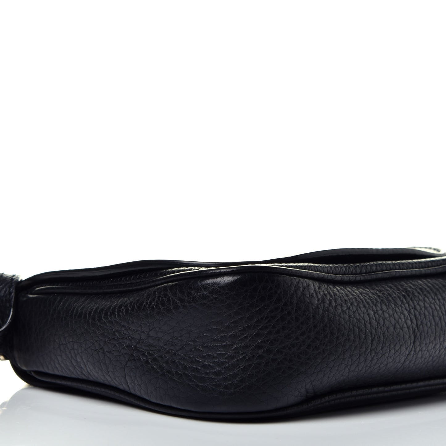 Pebbled Calfskin Small Soho Flap Crossbody Black