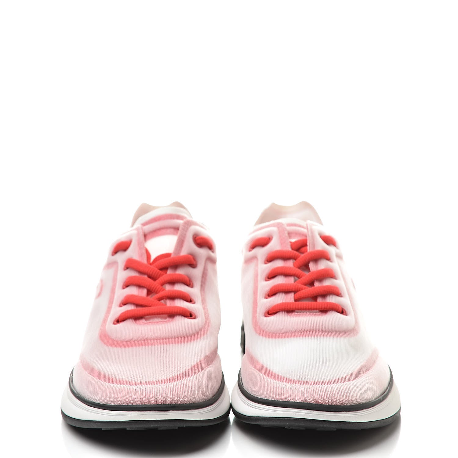 Chanel Mesh Lycra Womens CC Sneakers 41.5 White Red 2 of 7