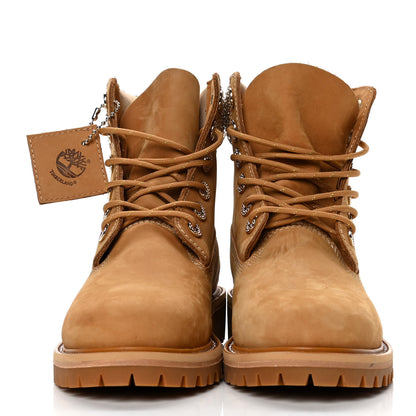 Jimmy Choo X TIMBERLAND Nubuck Swarovski Crystal Womens Ankle Boots 8 Wheat 2 of 4