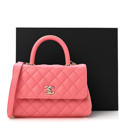 Chanel Caviar Quilted Mini Coco Handle Flap Pink 13 of 13