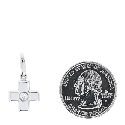 Cartier 18K White Gold Diamond Cross Charm 2 of 3