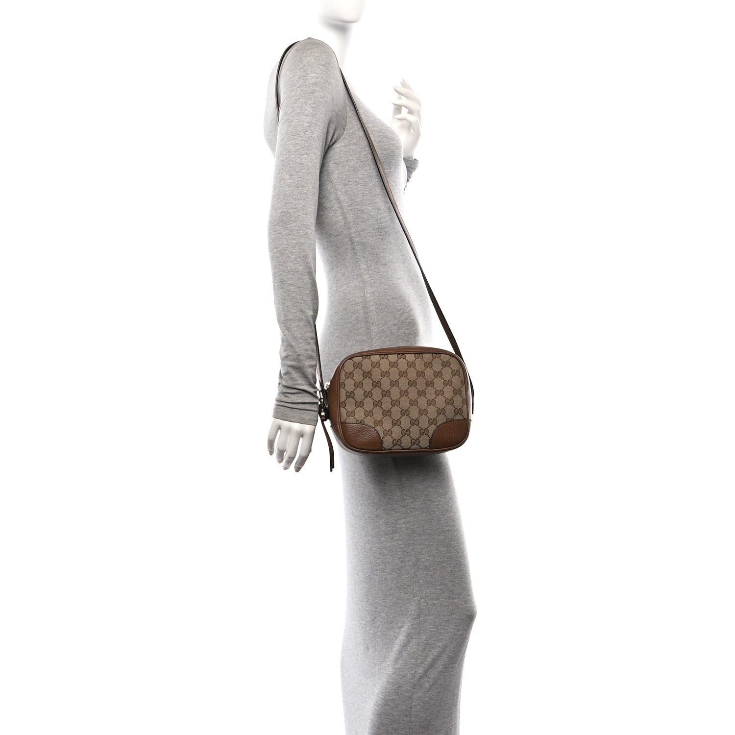 Gucci Monogram Mini Bree Messenger Bag Beige Tabacco 2 of 11
