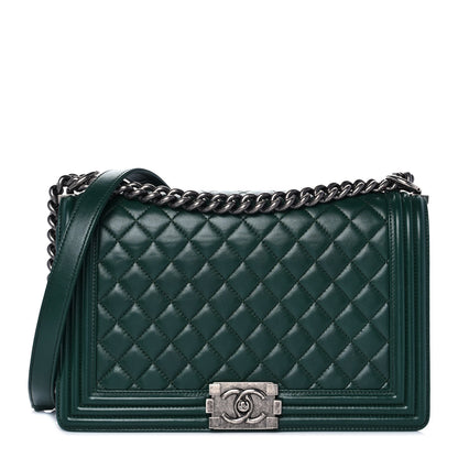 Chanel Lambskin Quilted New Medium Boy Flap Green 1 of 8