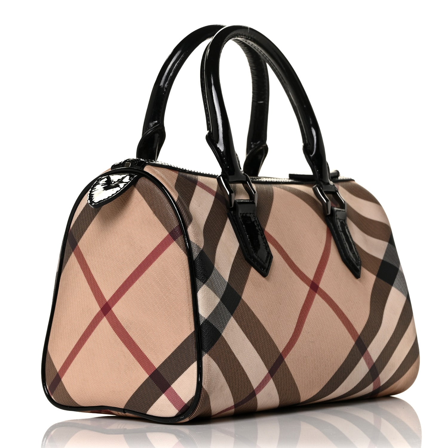 Burberry Supernova Check Patent Small Chester Bowling Bag Black 5 of 19