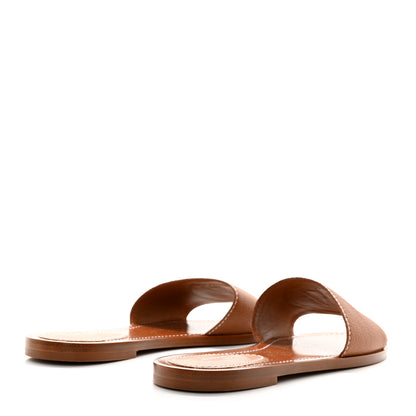 Louis Vuitton Calfskin Lock It Flat Mule 38 Cognac 4 of 8