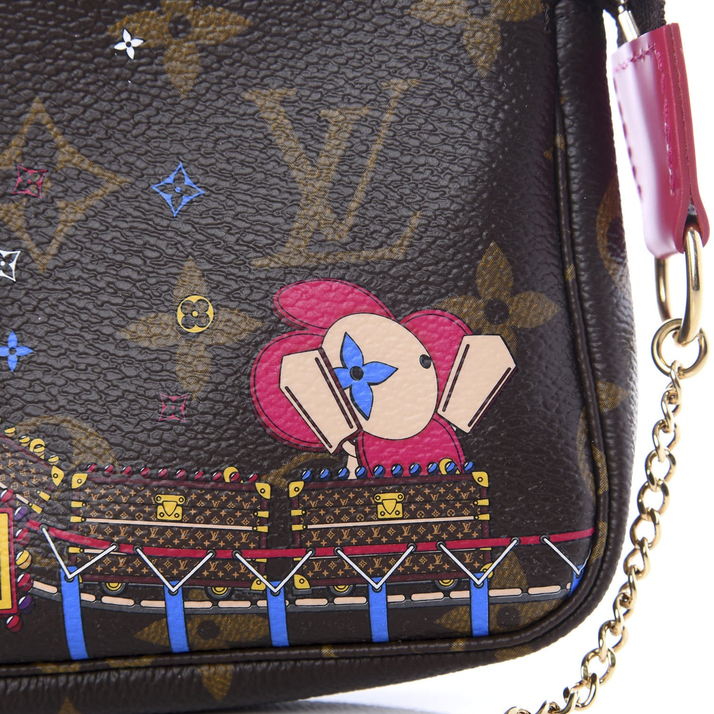 Monogram 2020 Christmas Animation Roller Coaster Mini Pochette Accessories Pivoine