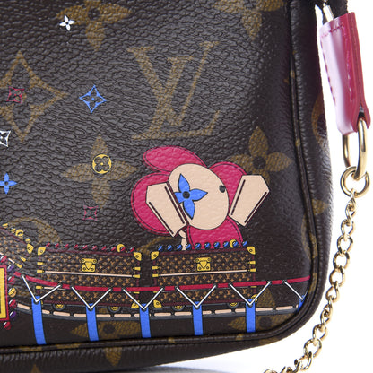 Louis Vuitton Monogram 2020 Christmas Animation Roller Coaster Mini Pochette Accessories Pivoine 7 of 8