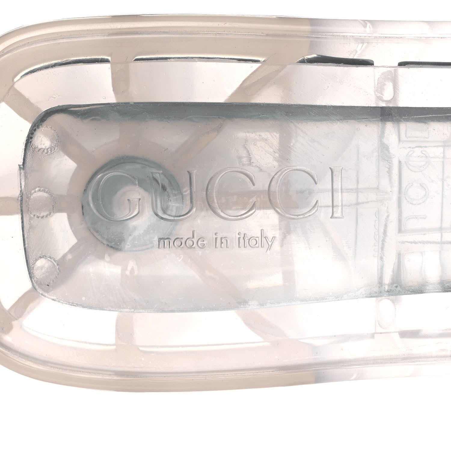 Gucci Rubber Gucci Logo Womens Platform 20/60mm Slide Sandals 39 Transparent 7 of 9