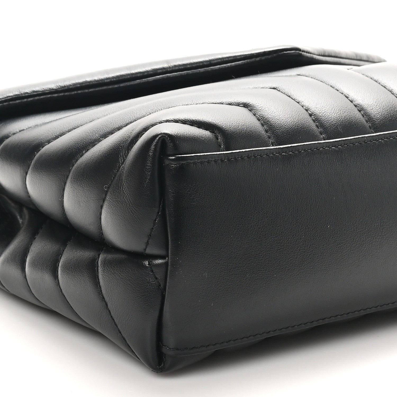 Saint Laurent Calfskin Y Quilted Monogram Small Loulou Chain Satchel Black 9 of 10