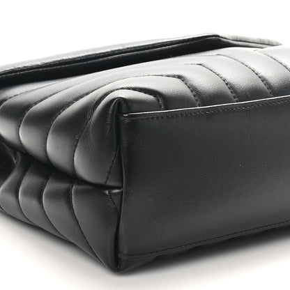 Saint Laurent Calfskin Y Quilted Monogram Small Loulou Chain Satchel Black 9 of 10