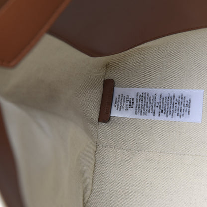 Burberry Calfskin Canvas Medium Society Tote Natural Malt Brown 8 of 13