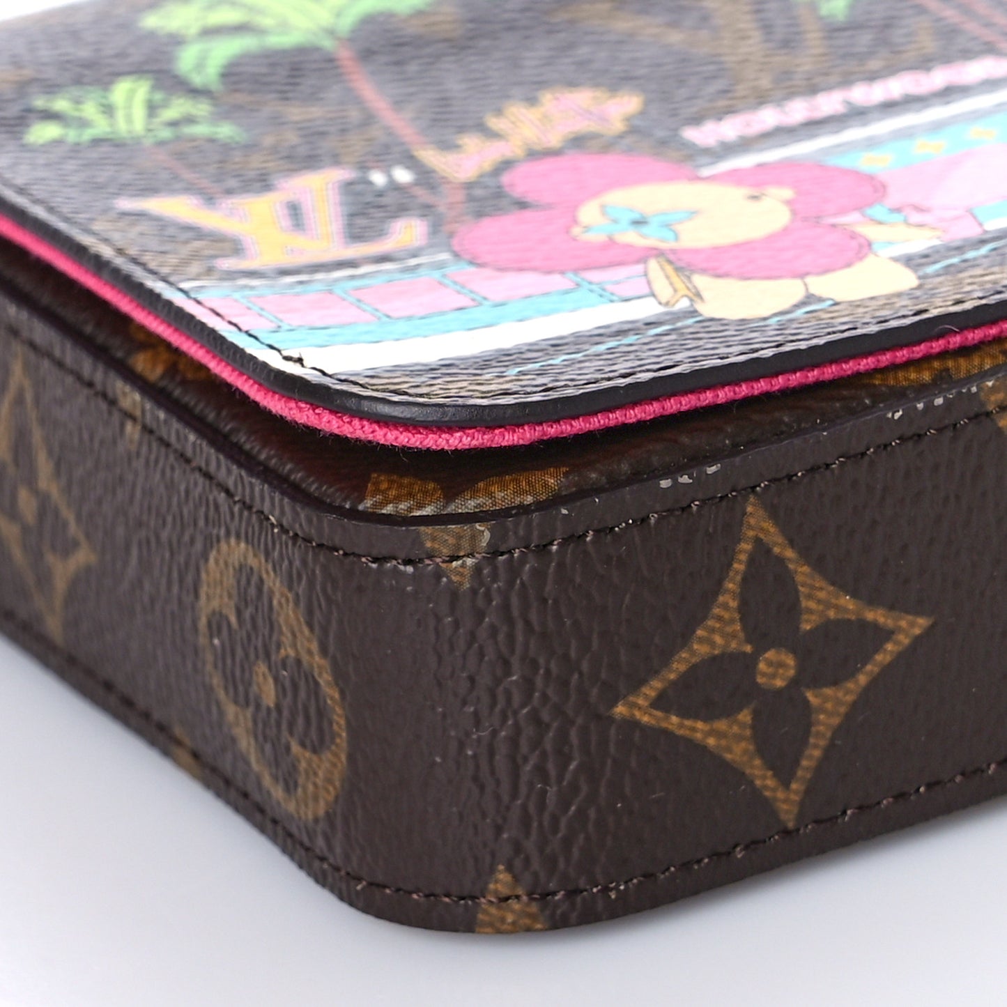Monogram 2021 Christmas Animation Hollywood Pochette Felicie Chain Wallet Fuchsia