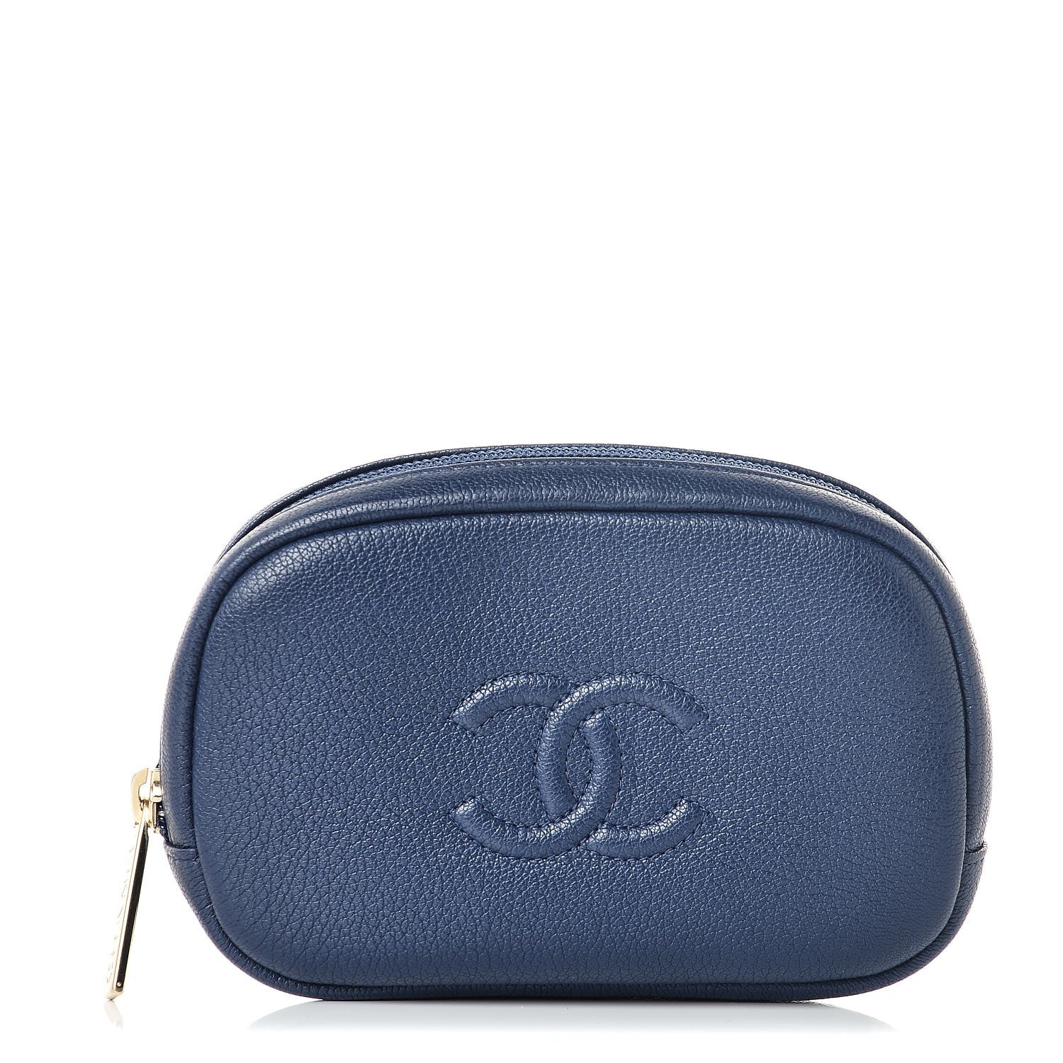 Chanel Goatskin CC Cosmetic Case Navy 1 of 7