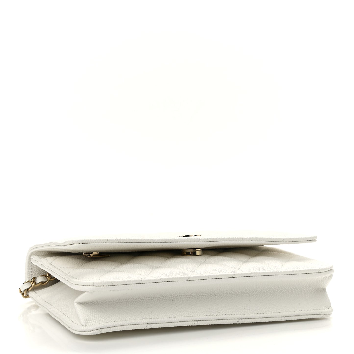 Caviar Quilted Wallet On Chain WOC White