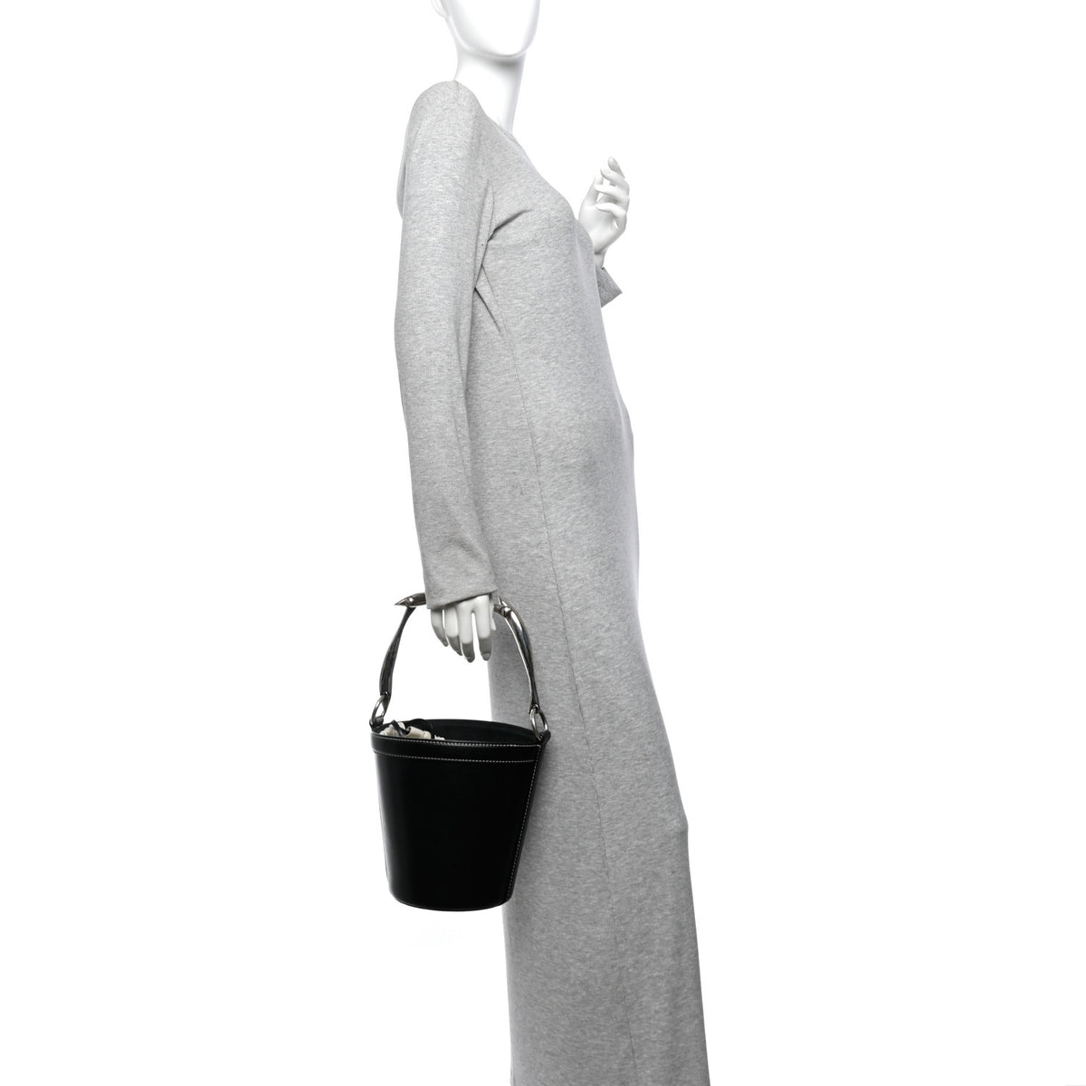 Calfskin Nappa Sardine Bucket Bag Black
