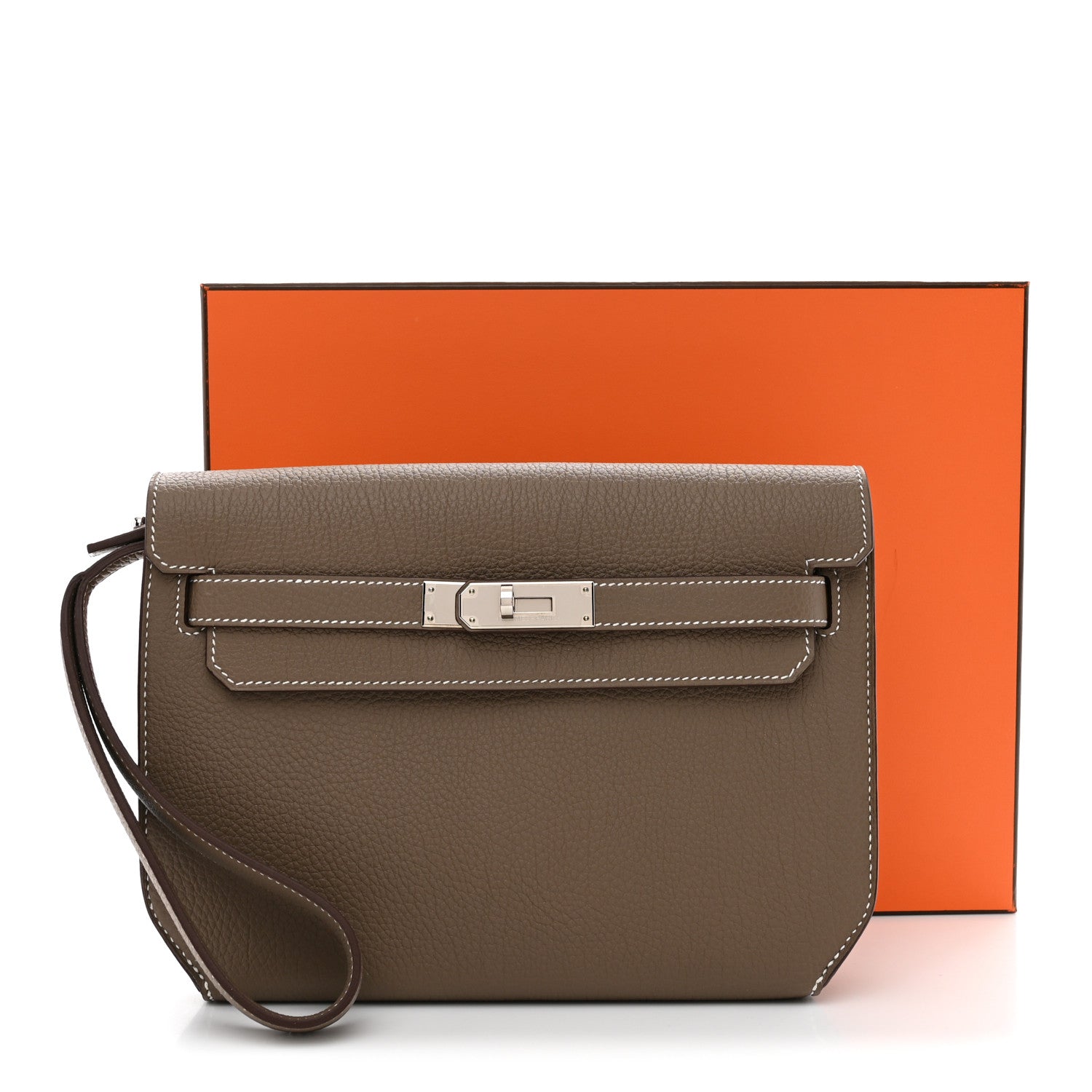 Hermes Togo Kelly Depeches 25 Pouch Etoupe 8 of 8