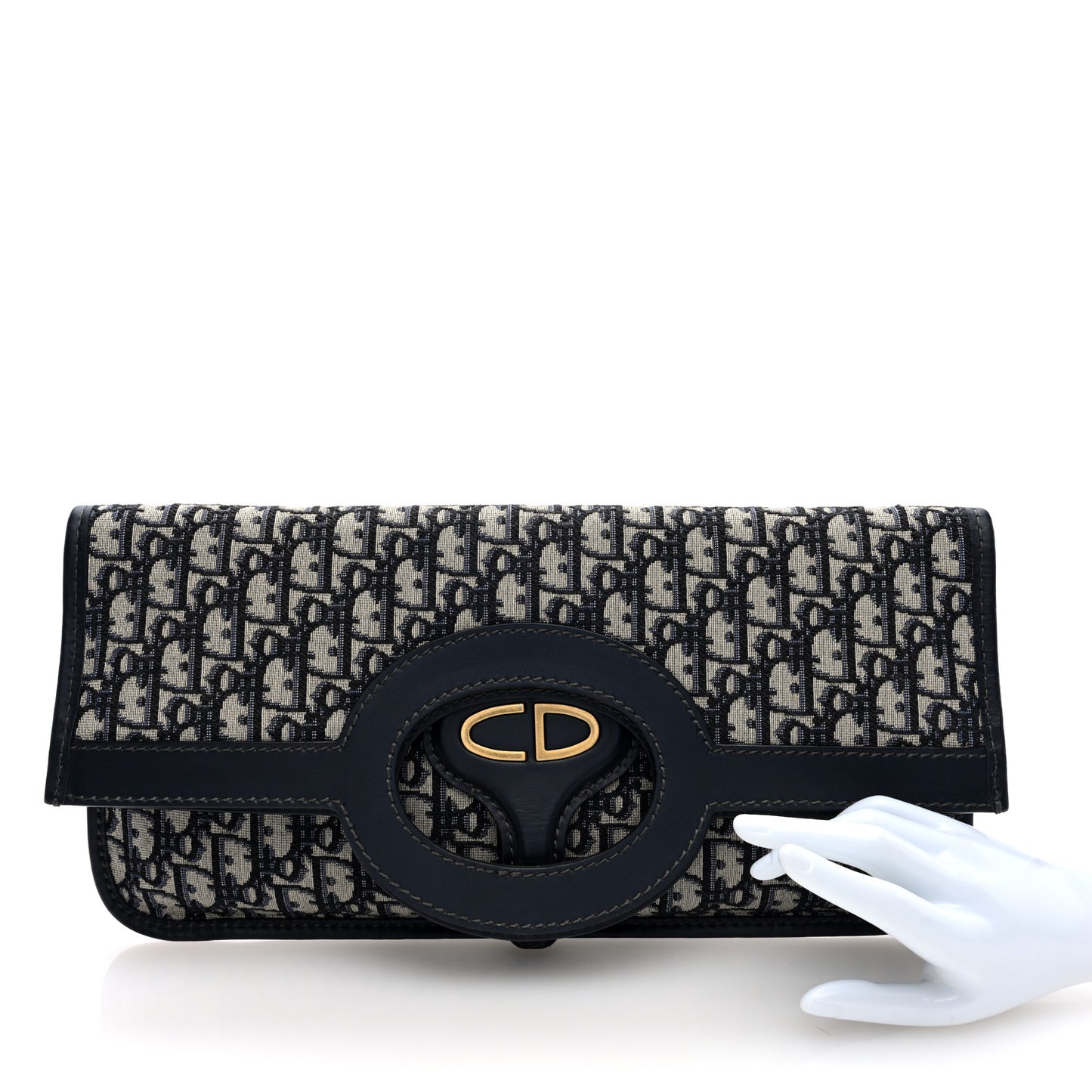 Oblique Fold Over Clutch Blue