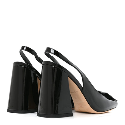 Louis Vuitton Patent Calfskin Shake Slingback Pumps 37 Black 4 of 10