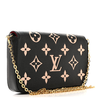 Louis Vuitton Empreinte Monogram Giant Felicie Pochette Black Beige 3 of 13