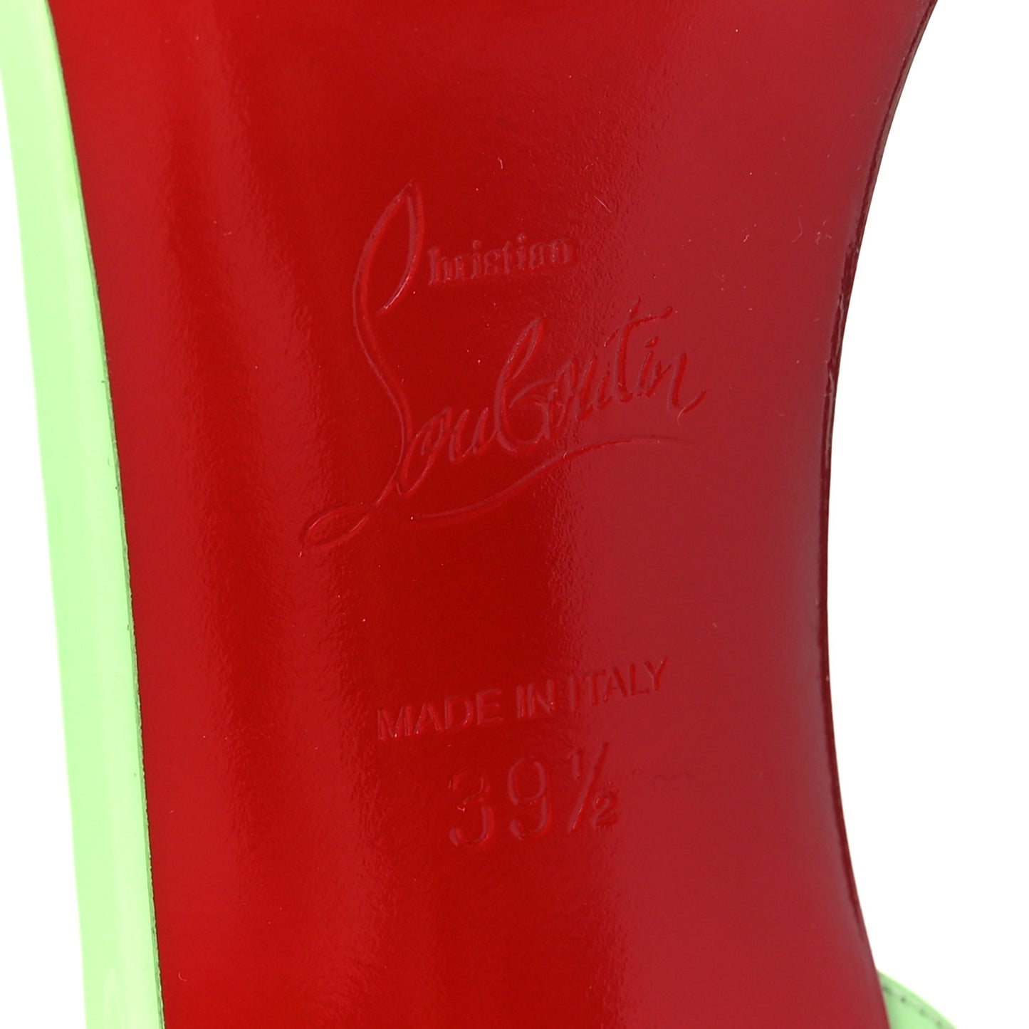 Patent Loubigirl 100 Sandals 39.5 Neon Green
