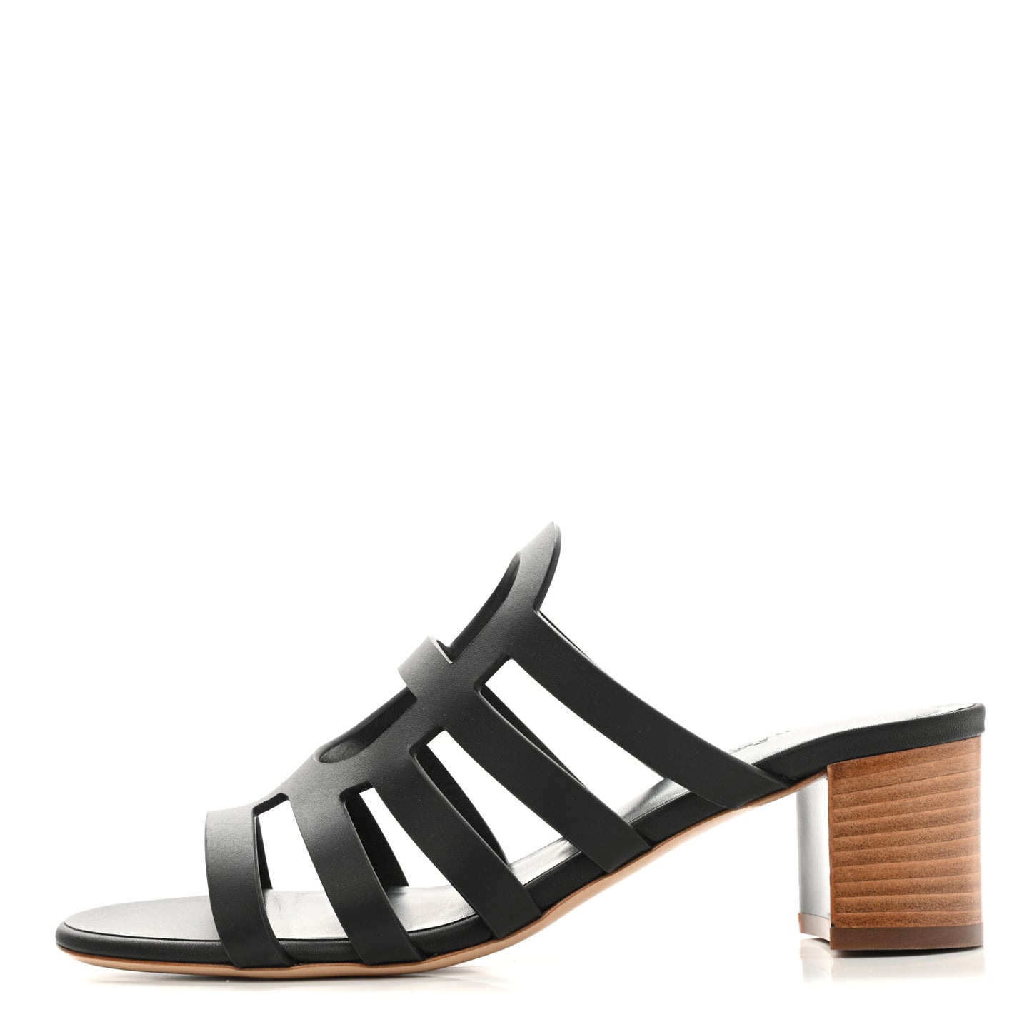 Calfskin Celena 50 Sandals 37.5 Black