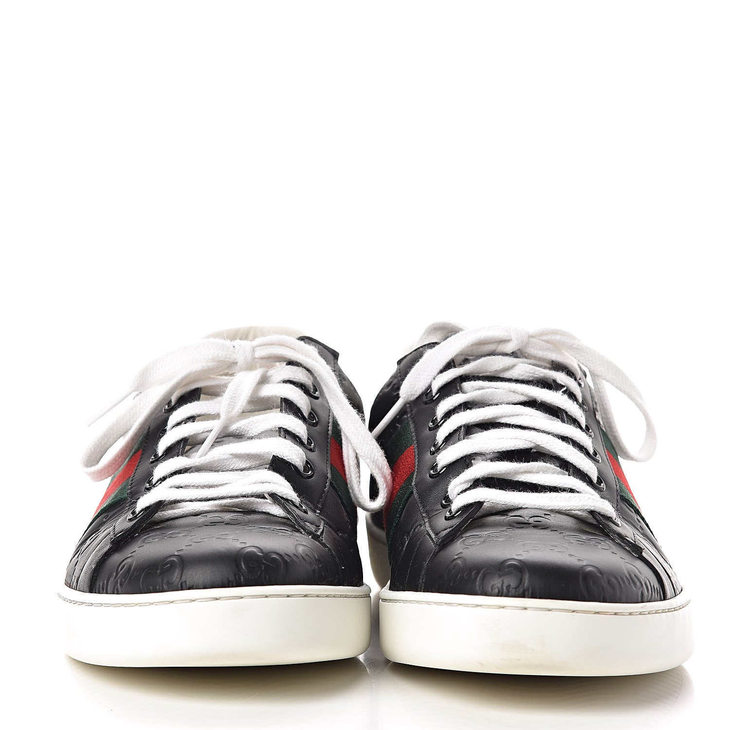 Gucci Guccissima Signature Web Mens Ace Sneakers 9 Black 2 of 11