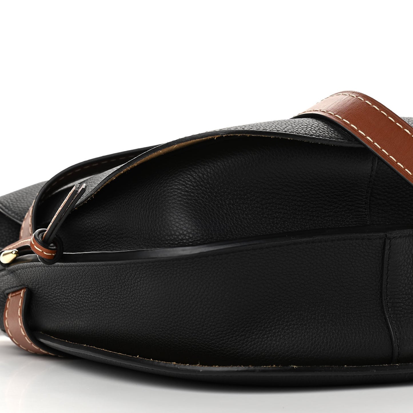 Grained Calfskin Small Gate Crossbody Bag Pecan Black