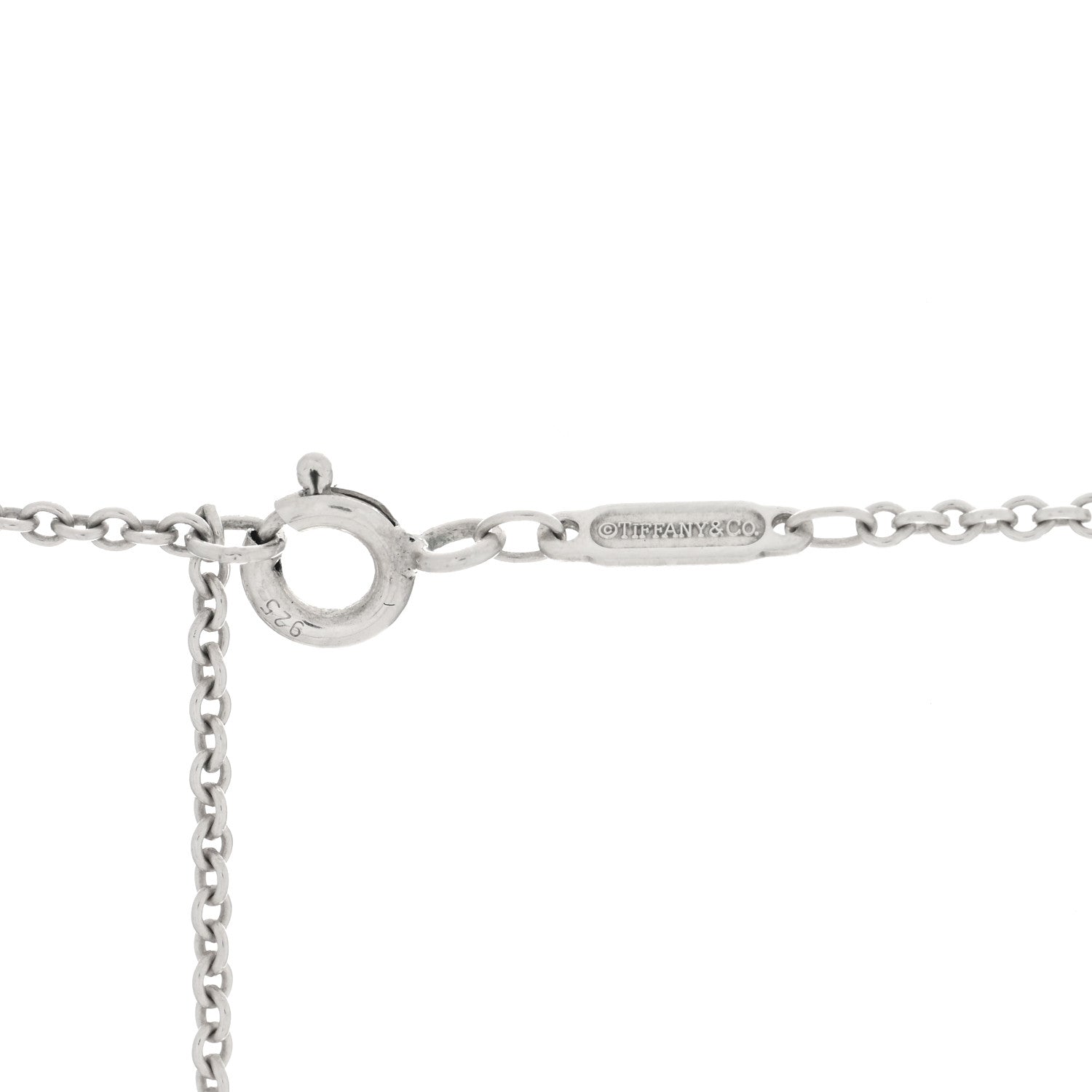 Tiffany Sterling Silver Diamond Large Daisy Key Pendant Link Necklace 3 of 3